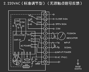 220VAC標準調節(jié)型<a href='http://www.doubletree-hotel.cn/Product/diefa/diandongdiefa/' target='_blank'>電動<a href='http://www.doubletree-hotel.cn/Product/diefa/' target='_blank'>蝶閥</a></a>接線圖（